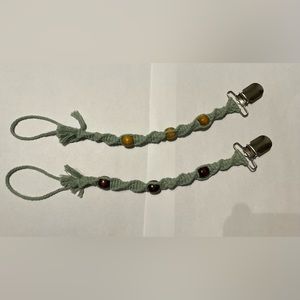 Macrame Pacifier Clip Set